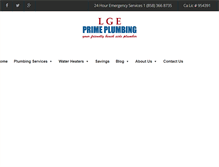 Tablet Screenshot of lgeprimeplumbing.com